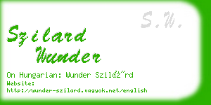 szilard wunder business card